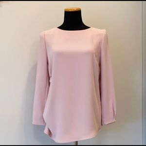 The Fold London Crepe Side Ruched Blouse